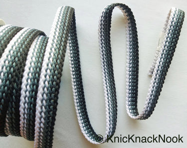Black, White And Grey Thread Lace Trim, Basket Weave
